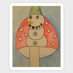 Amanita Snowman Sticker